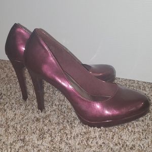 Fioni Purple Metallic Heels